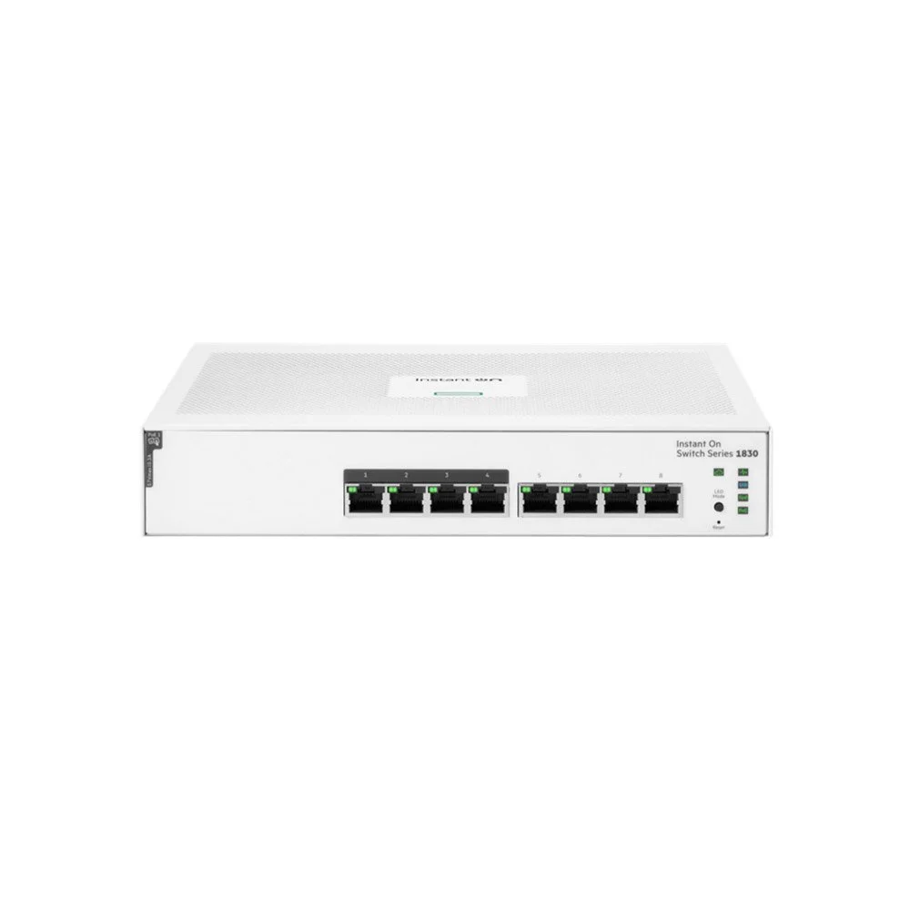 Switch PoE cu 8 porturi HPE Aruba JL811A, 16 Gbps, 11.9 Mpps, 65 W, cu management