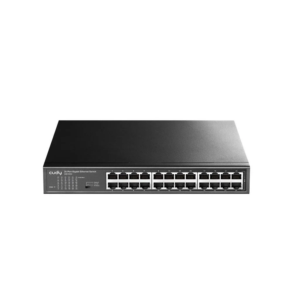 Switch rackabil cu 24 de porturi Cudy SWITCH-GS1024-CDY, 48 Gbps, 35.712 Mpps, 8192 MAC, fara management