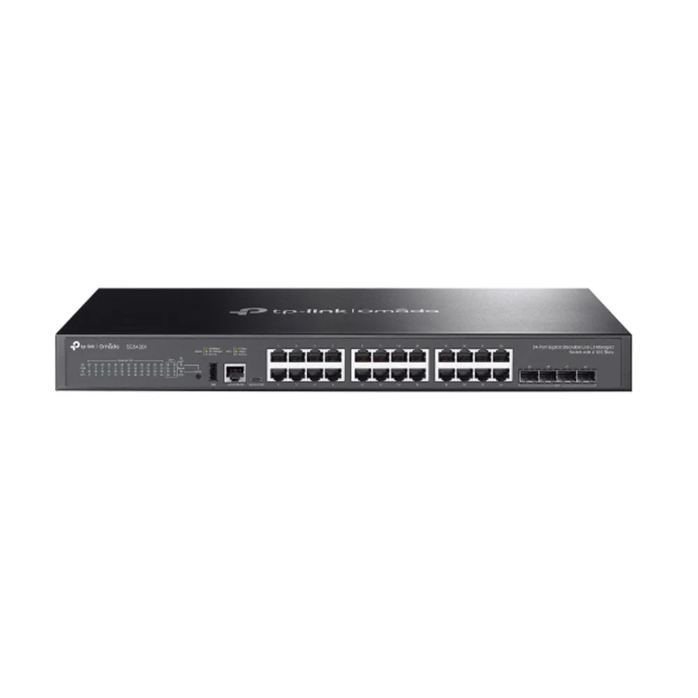 Switch rackabil Gigabit cu 24 porturi Omada TP-Link SG5428X, 4× 1/10 Gbps SFP+, MAC 16K, 128 Gbps, cu managememt