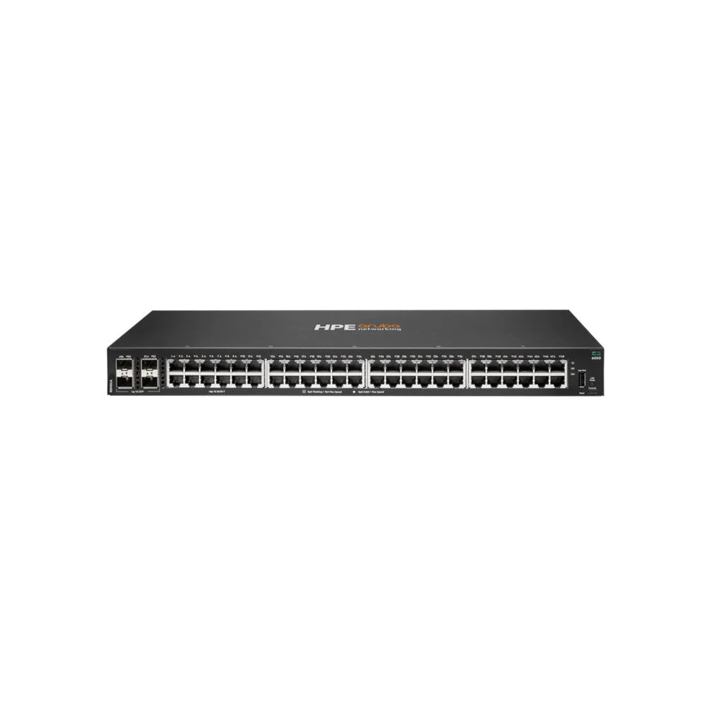 Switch rackabil Gigabit cu 48 de porturi HPE Aruba Networking CX 6000 R8N86A, 4 porturi SFP, 104 Gbps, 77.3 Mpps, L2, 1U, cu management