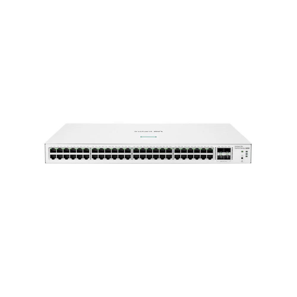 Switch rackabil Gigabite cu 48 porturi HPE Aruba JL814A, 4 porturi SFP, 104 Gbps, 77.37 Mpps, 16000 MAC, cu management