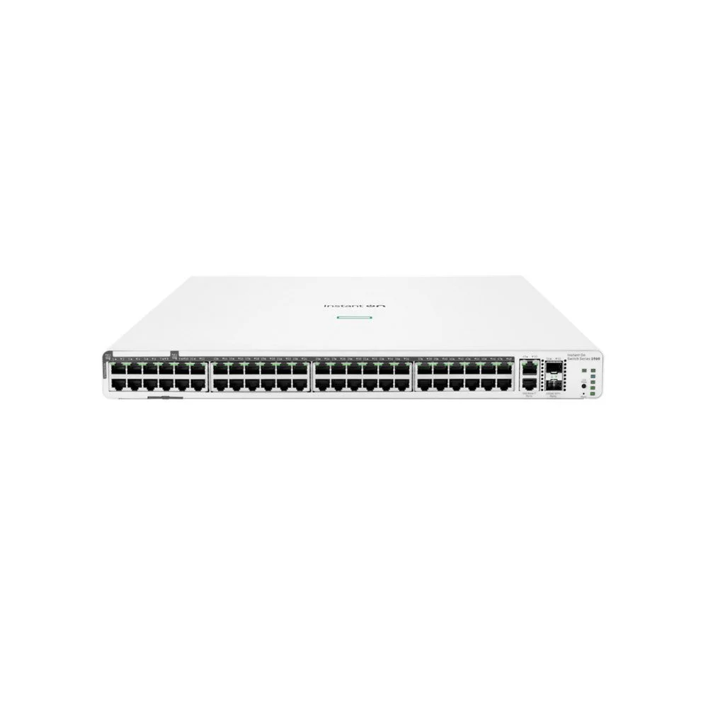 Switch rackabil PoE cu 48 porturi HPE Aruba Instant On 1960 JL809A, 2 porturi uplink, 2 porturi SFP, buget 60W, 176 Gbps, 131 Mpps, cu management