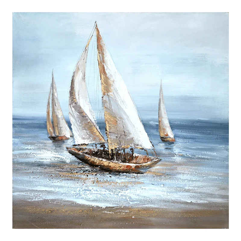 Tablou canvas Sailer  Albastru 100x3x100 cm