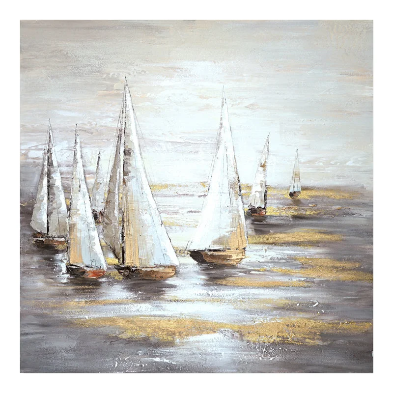 Tablou canvas Sailer  Gri 100x3x100cm