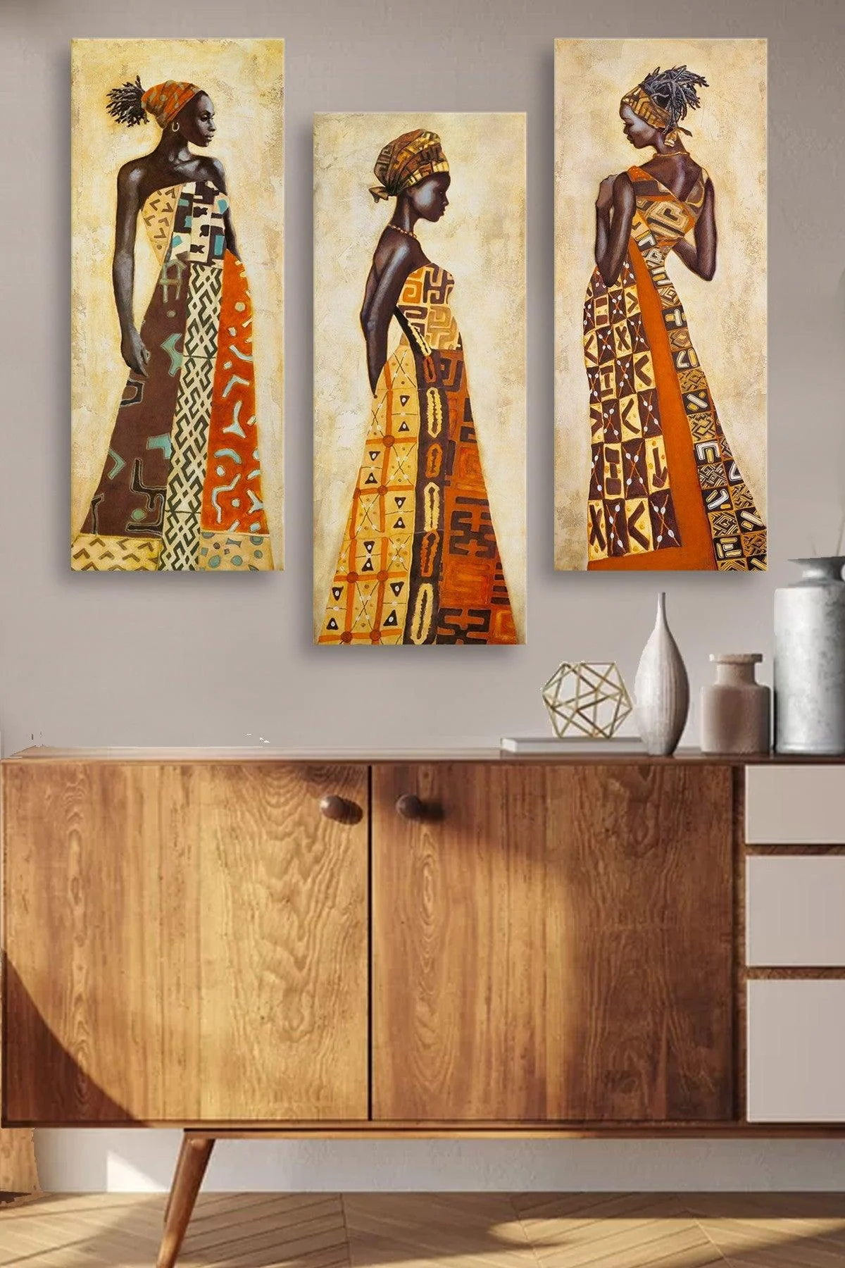 Tablou MDF Lusaka, Multicolor, 50x70 cm, 3 bucati