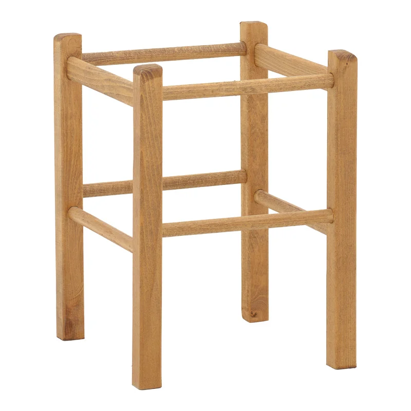 Taburet Oligor din lemn de fag solid finisaj nuc 34x34x47 cm