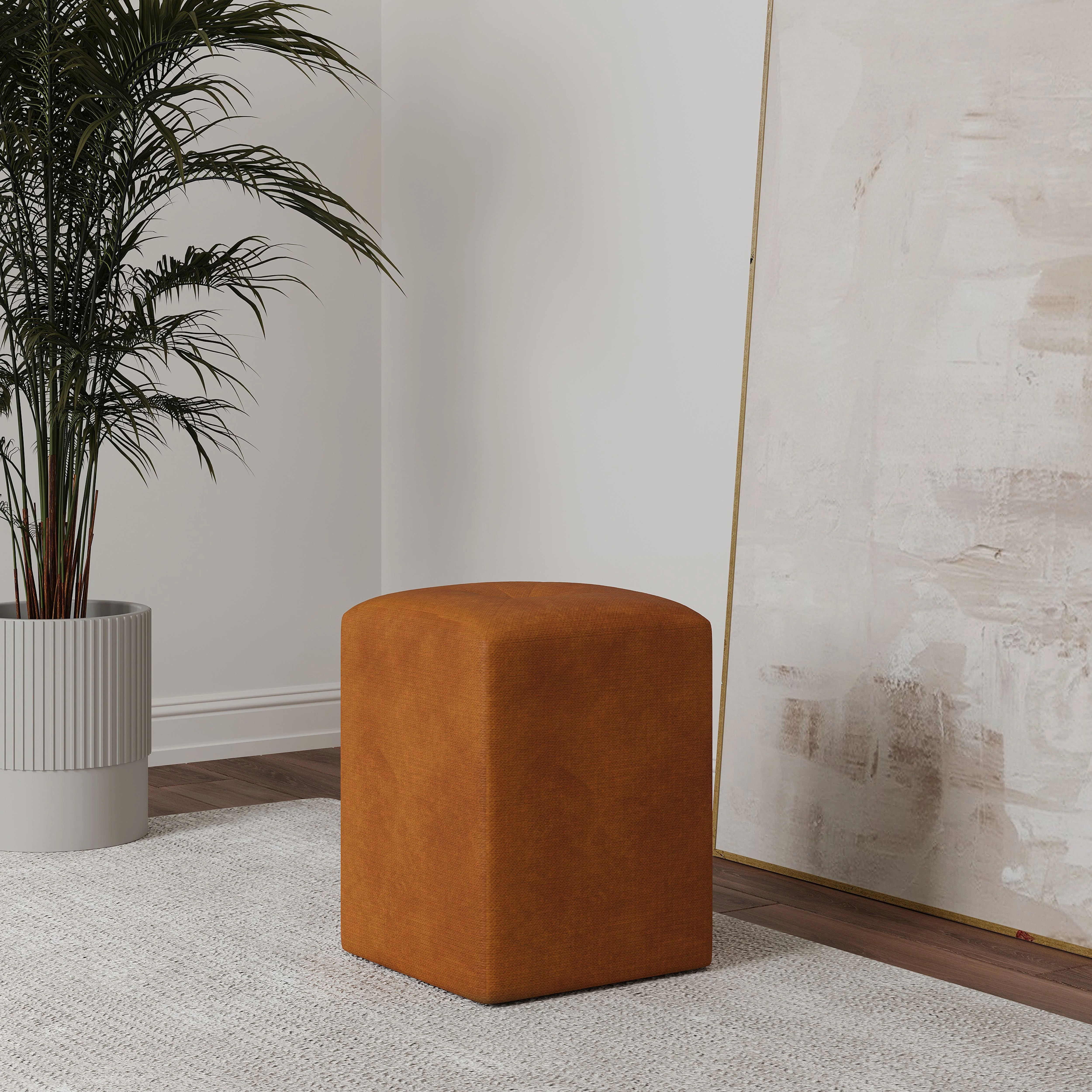 Taburet Tapitat Talin, Arama, Stofa, L 35 x l 35 x H 45 cm