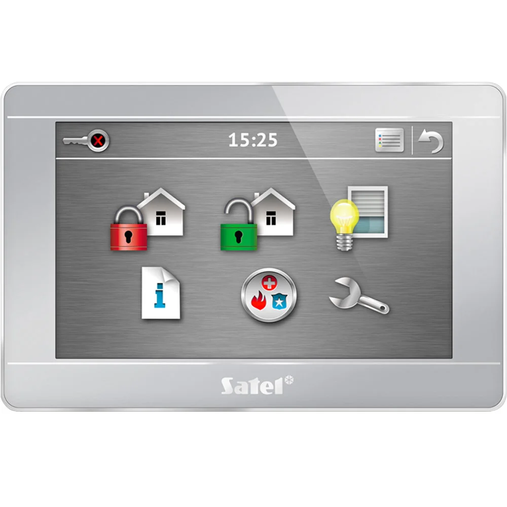 Tastatura LCD touchscreen Satel INT-TSG-SSW, 4.3 inch, 3 butoane functionale, functie macro