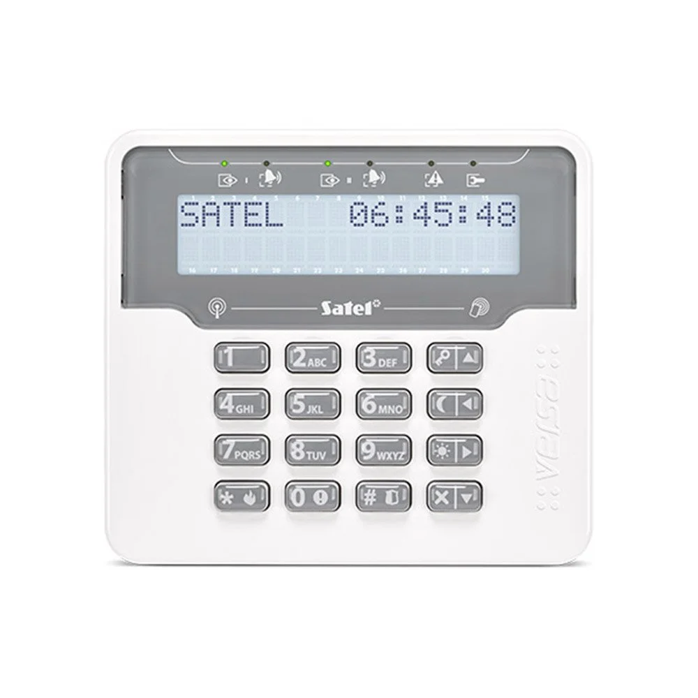 Tastatura LCD wireless cu cititor de proximitate Satel Versa VERSA-KWRL2, RF 800 m, 16 butoane, tamper