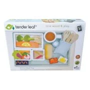 Tava cu meniu de avion, din lemn premium, Airline Meal Tray