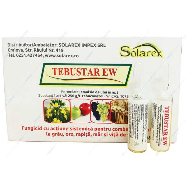 Tebustar EW 5 ml, fungicid sistemic, Nufarm, grau, orz (fainare, septorioza, ruginam patarea bruna), pomi fructiferi (fainare, monilioza), tomate (alternarioza), vita de vie (fainare)