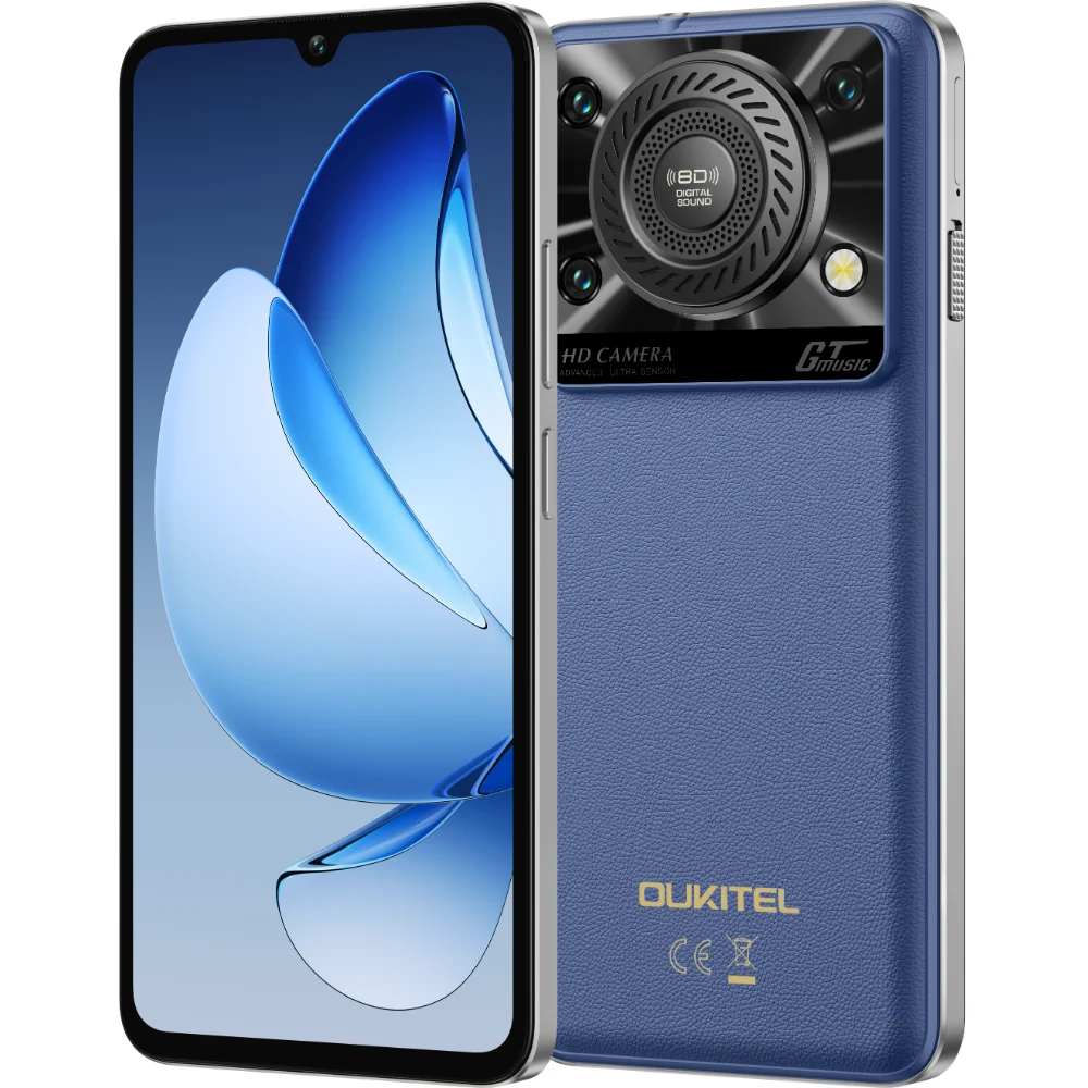 Telefon Oukitel C60 Pro, 4G, Octa-Core, 6.88  HD+ 90Hz, 24GB RAM   256GB, 8D Sound, 10000mAh, NFC, Android 15, Blue