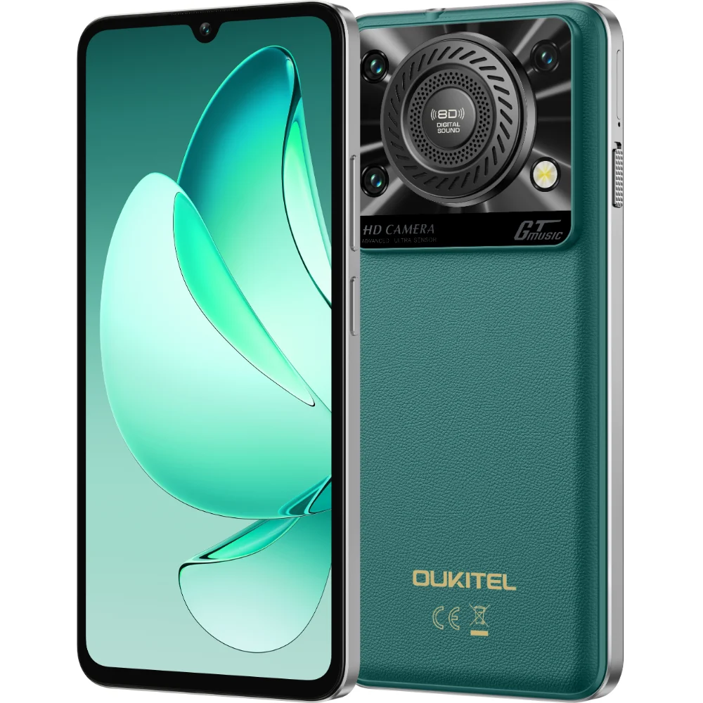 Telefon Oukitel C60 Pro, 4G, Octa-Core, 6.88  HD+ 90Hz, 24GB RAM   256GB, 8D Sound, 10000mAh, NFC, Android 15, Green