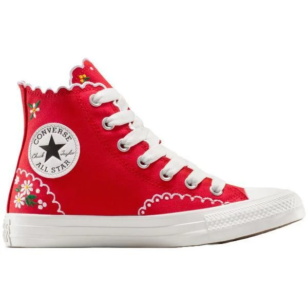 Tenisi unisex Converse Chuck Taylor All Star Embroidered Flowers High Top A13518C, 36.5, Rosu