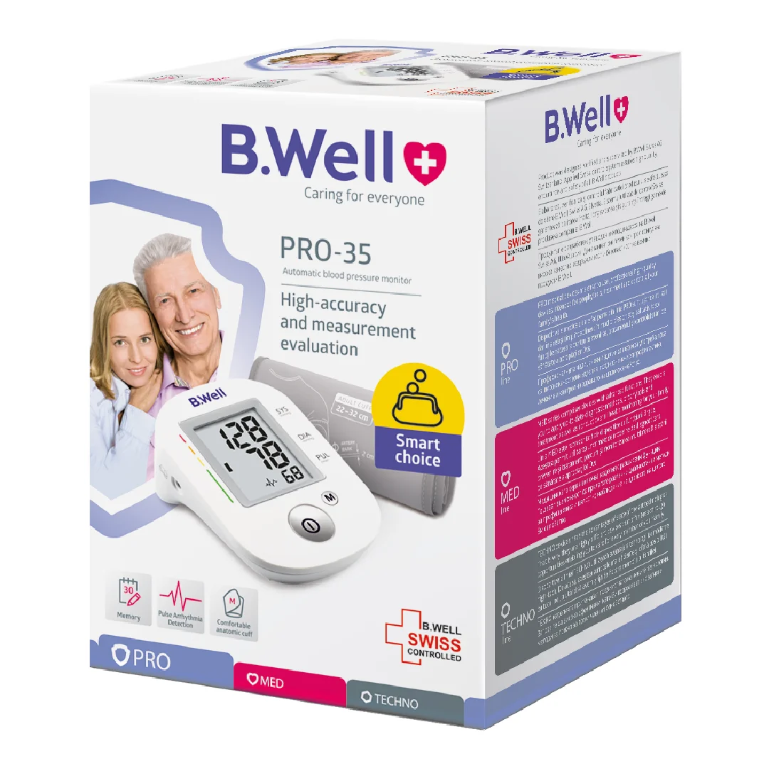 Tensiometru automat pentru brat manseta PRO-35, marimea M, 1 bucata, B.Well
