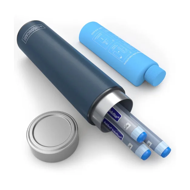 Termos portabil pentru insulina, capacitate 1 stilou, Disoncare Odyssey Compact Navy, Blue