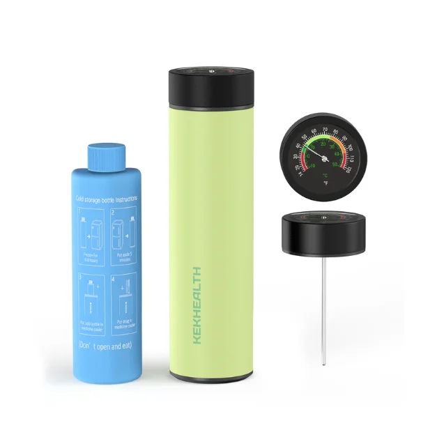 Termos portabil pentru insulina, capacitate 2-3 stilouri, Kekhealth Odyssey Smart Citron, Citron