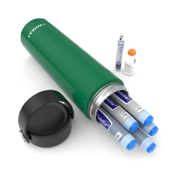 Termos portabil pentru insulina, capacitate 3-5 stilouri, Disoncare Intercontinental, Green