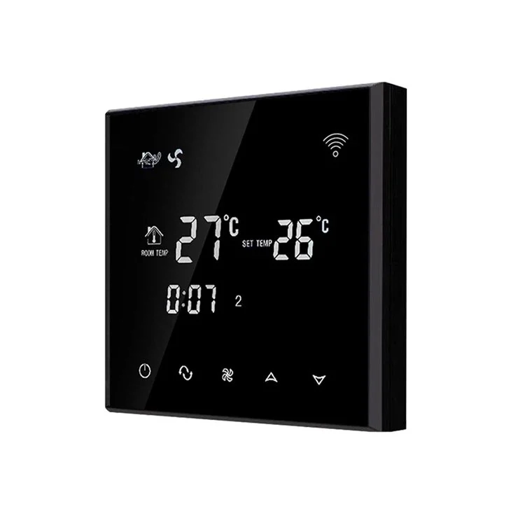 Termostat cu fir pentru aer conditionat BeOk TGT70WIFI-AC4, Compatibil cu sisteme HVAC, Aplicatia Smart Life