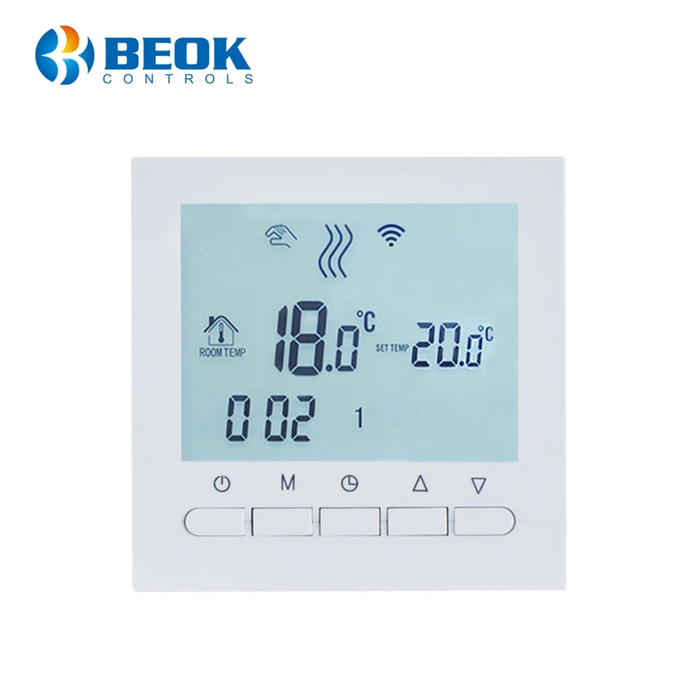Termostat WiFi pentru centrala termica pe gaz si incalzire in pardoseala, Aplicatia mobila Smart Life, BeOk BOT-313WiFi