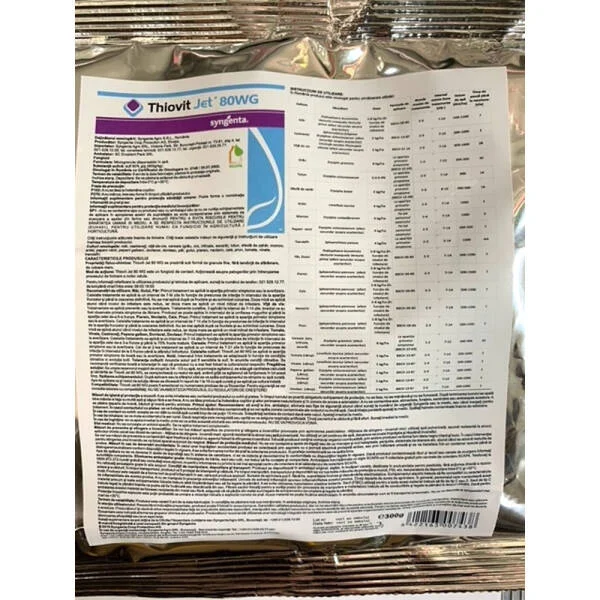 Thiovit Jet 300 gr, fungicid de contact pe baza de Sulf, Syngenta, fainare (ardei, cais, castraveti, orz, triticale, secara, dovleac, mar, morcov, nectarin)
