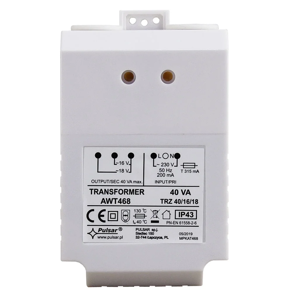 Transformator Satel TR 40, 230V/23 VAC, 40 VA