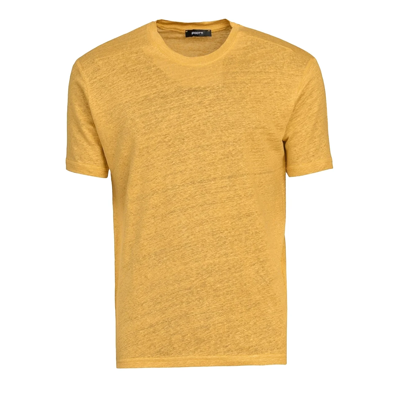 Tricou din in slim galben uni Xxl