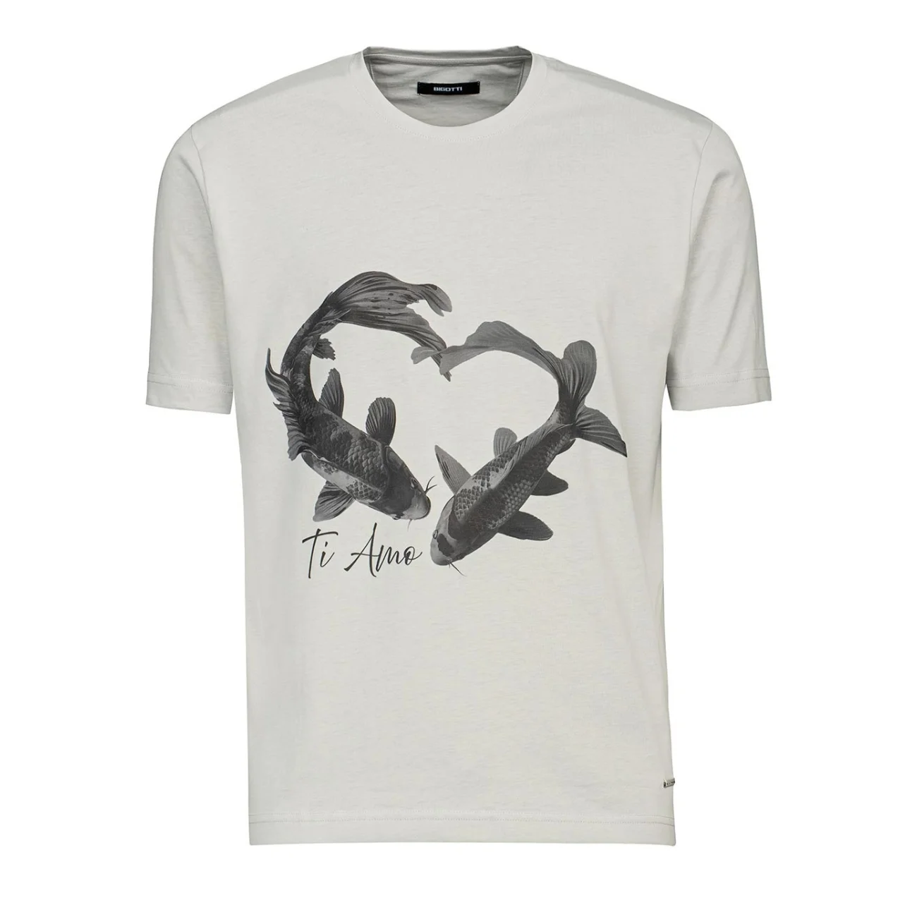 Tricou gri print ti amo M