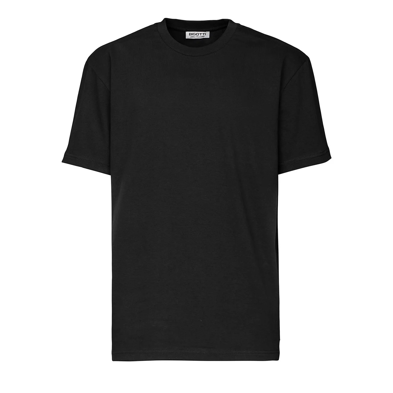 Tricou oversize negru uni guler rotund Xl