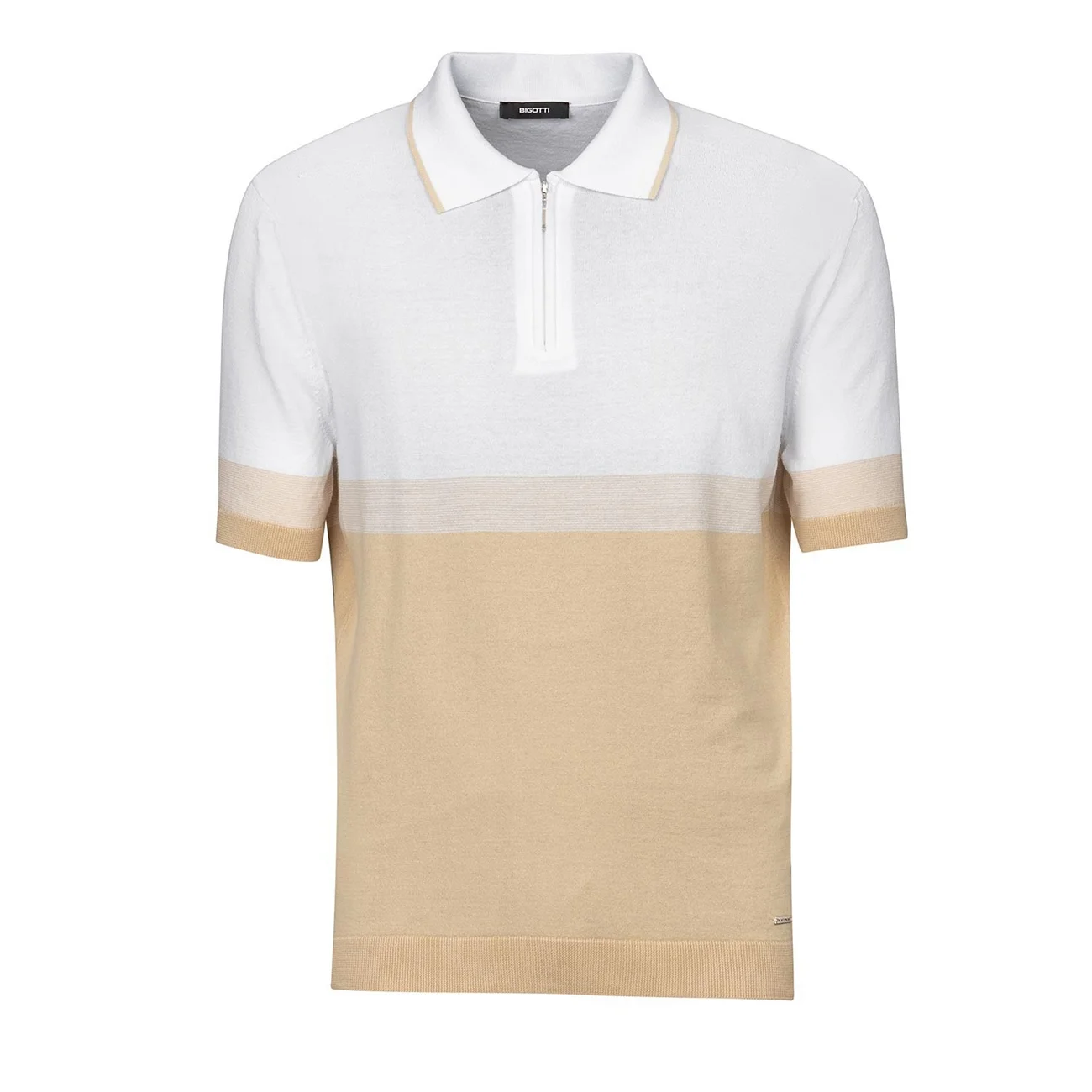Tricou polo slim bej M