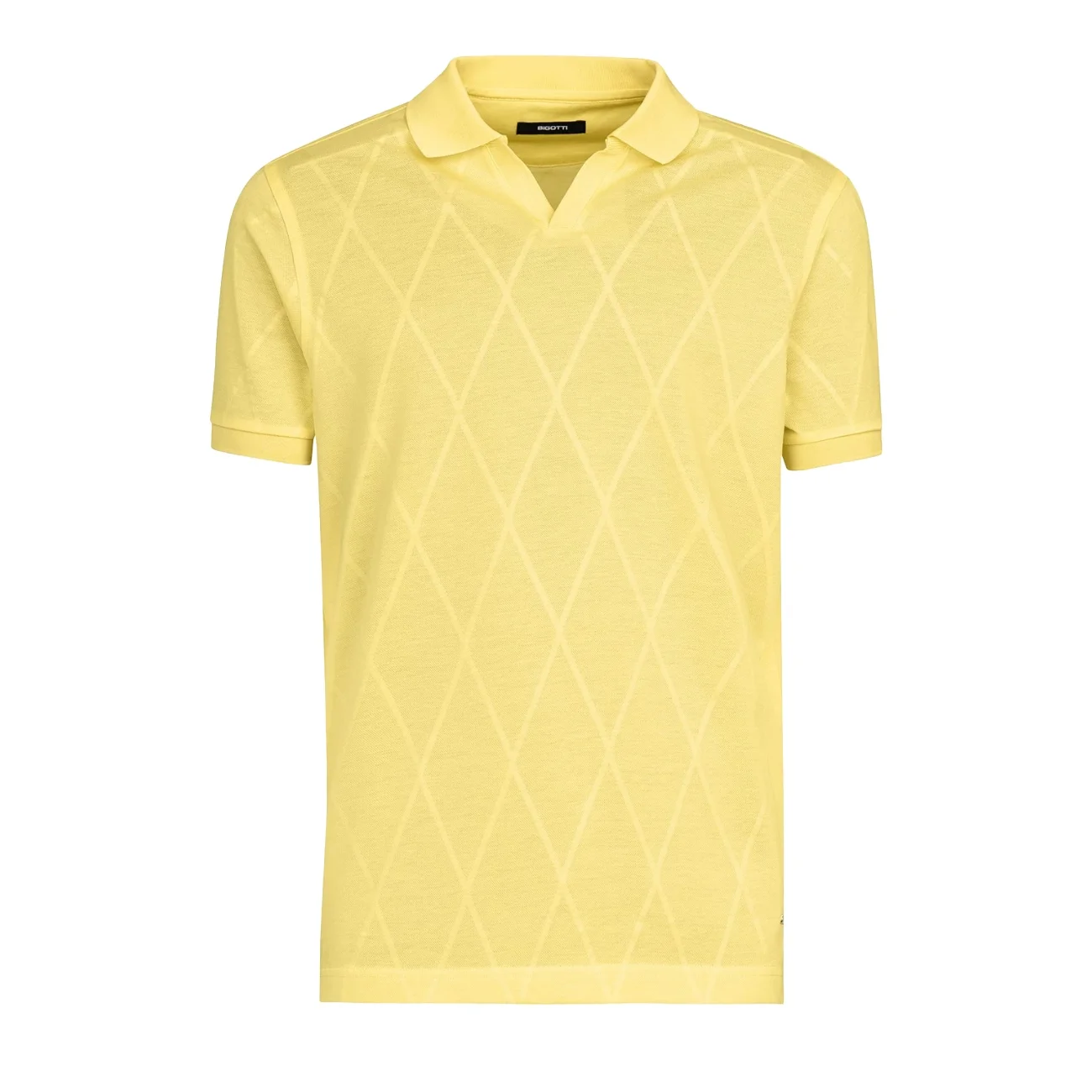 Tricou polo slim galben uni Xxl