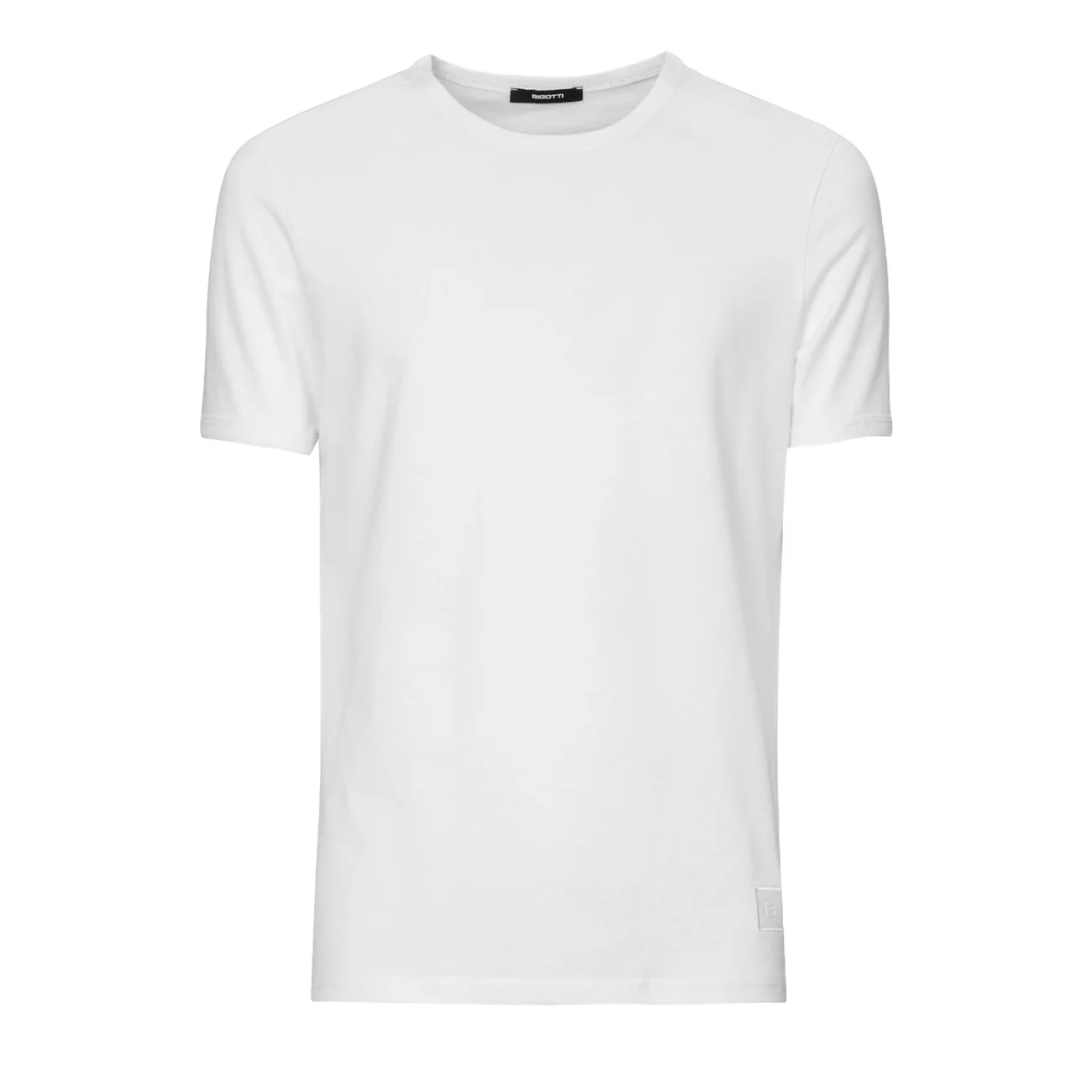 Tricou slim alb guler rotund bumbac 100% L