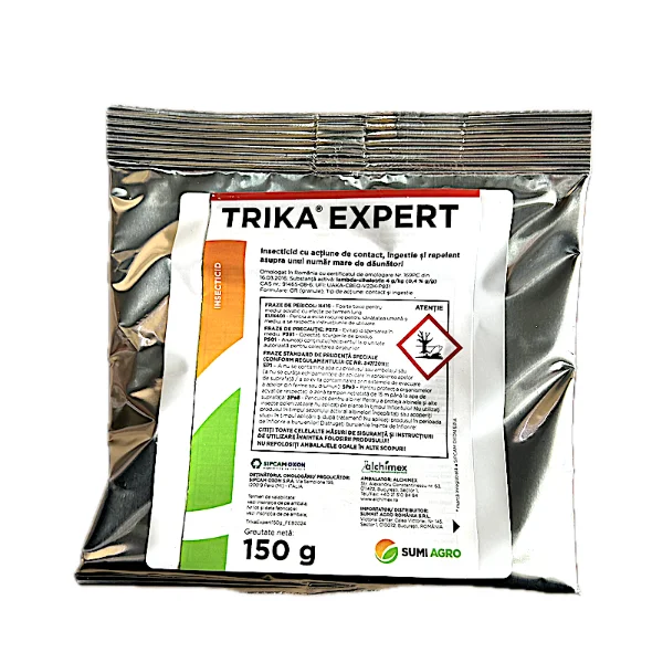 Trika Expert 150 gr, insecticid de contact si ingestie, combate buha semanatorilor, carabusul de mai, viermele sarma (porumb, sorg, mei, floarea soarelui, cartof, pepeni, morcov, varza, flori, tomate, vinete)