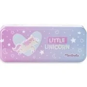 Trusa de machiaj in cutie de metal cu 3 compartimente, Martinelia little unicorn