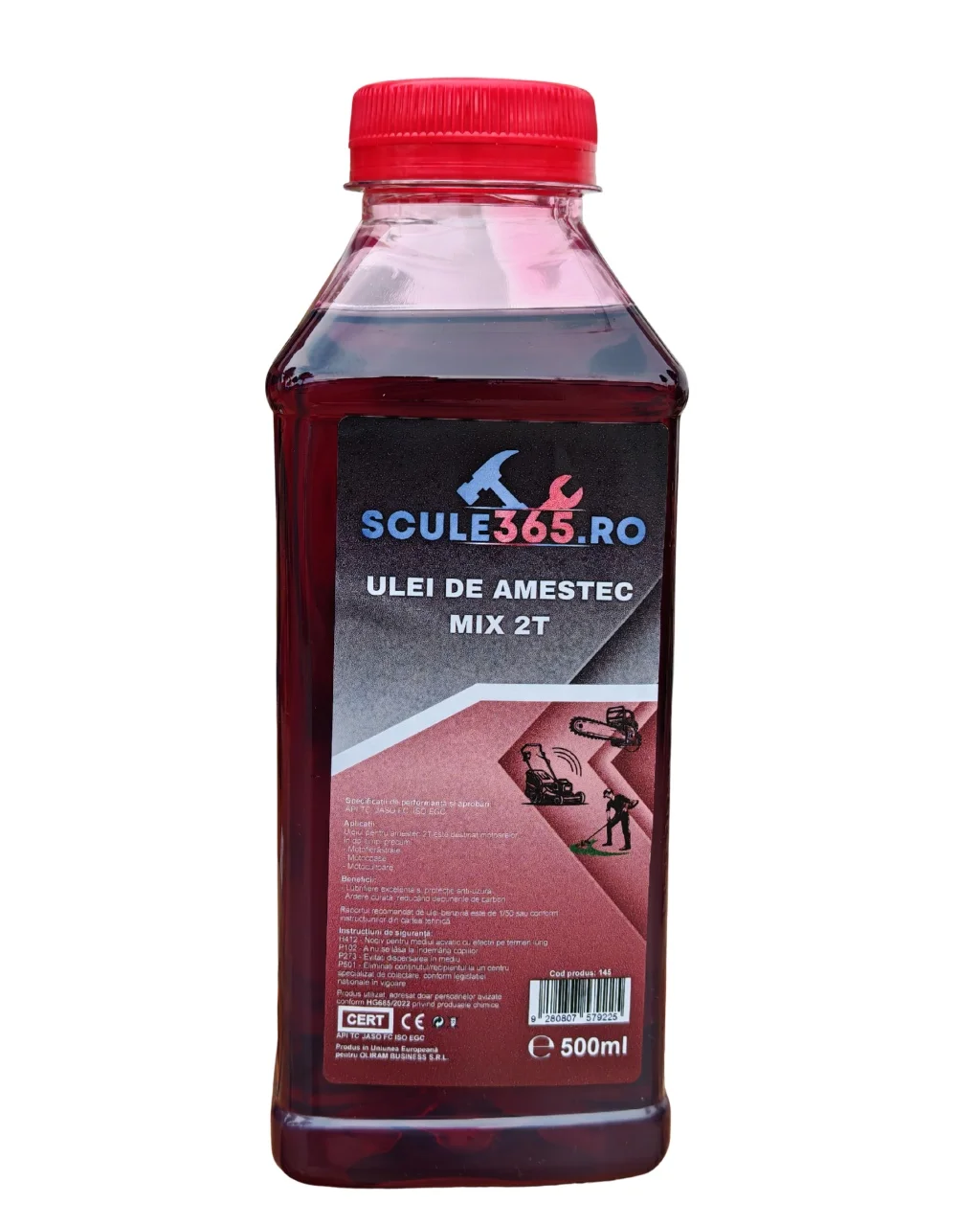 Ulei Amestec 2T timpi ROSU, 500ml, ORIGINAL SCULE365 *produs in europa*