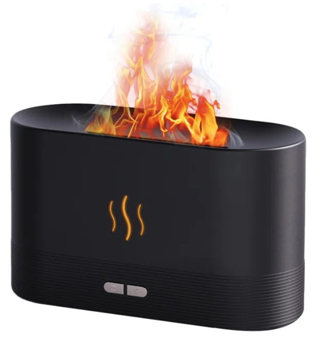 Umidificator Ultrasonic Cu Efect Flacara Silentios Negru