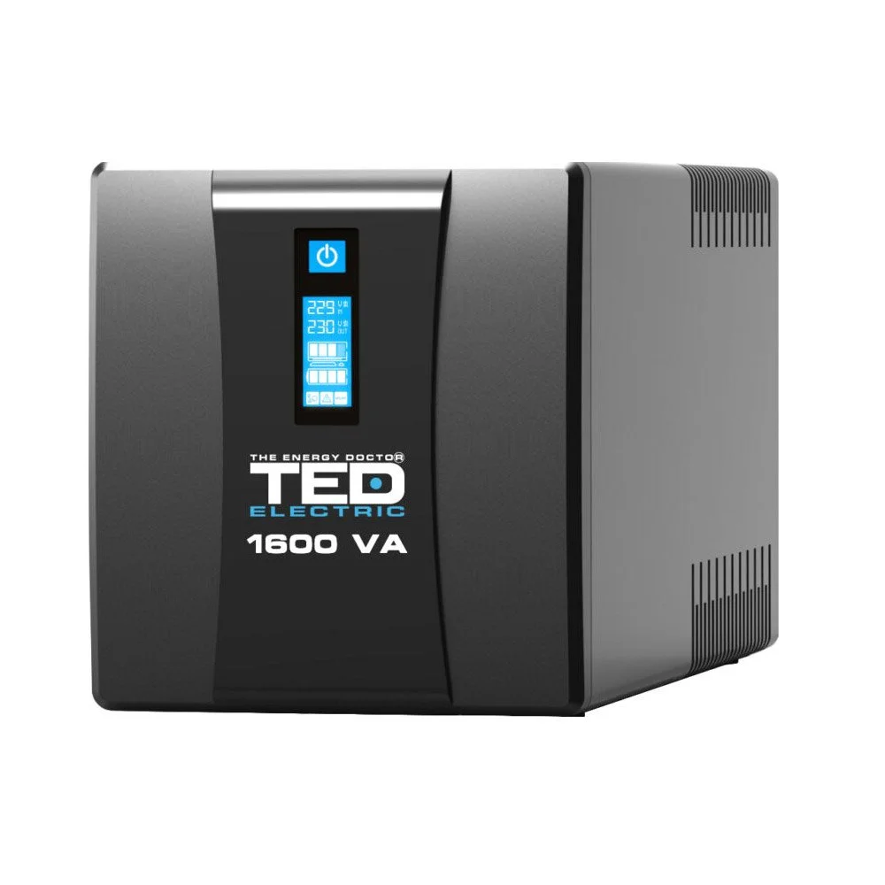UPS cu 4 prize TED TED004642, 1600VA / 900W, LCD, cu stabilizator si management