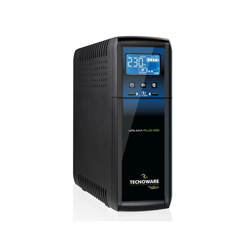 UPS cu 8 prize IEC Tecnoware EXA PLUS FGCEXAPL1102IEC, 1100 VA, 770 W, AVR, display LCD, cu management