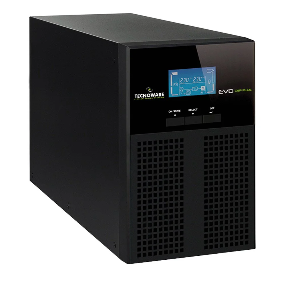 UPS Online cu 3 prize IEC Tecnoware EVO DSP PLUS FGCEDP1202IEC, 1200 VA, 1080 W, display LCD