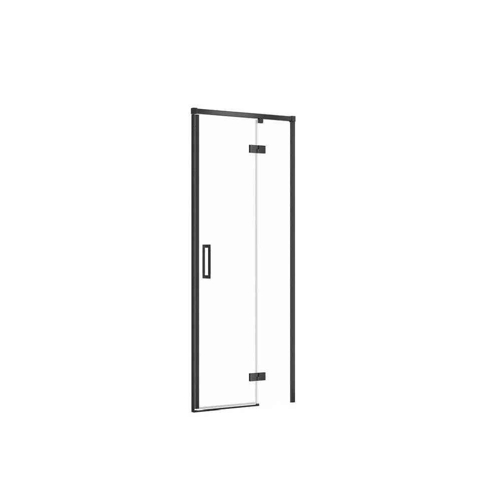 Usa sticla dus batanta 80x195 cm profil negru Cersanit Larga, montare dreapta