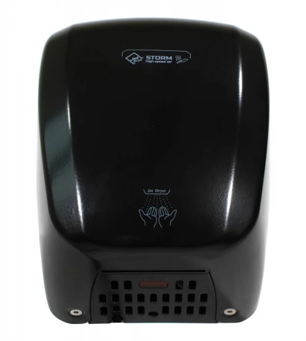 Uscator de mani cu aer cald si senzor, negru mat, Jet Dryer Storm
