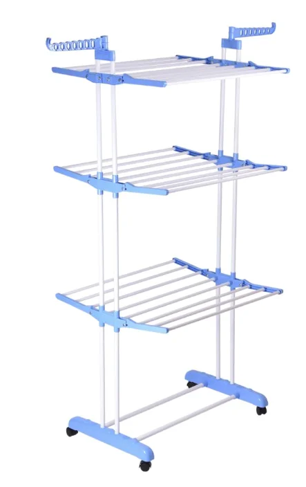 Uscator pentru rufe cu 3 nivele si suport pentru umerase  dimensiuni 75x64x170cm