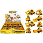 Utilaj de constructie MegaCreative 501590, 15cm, diverse modele, plastic, galben, 3+ ani
