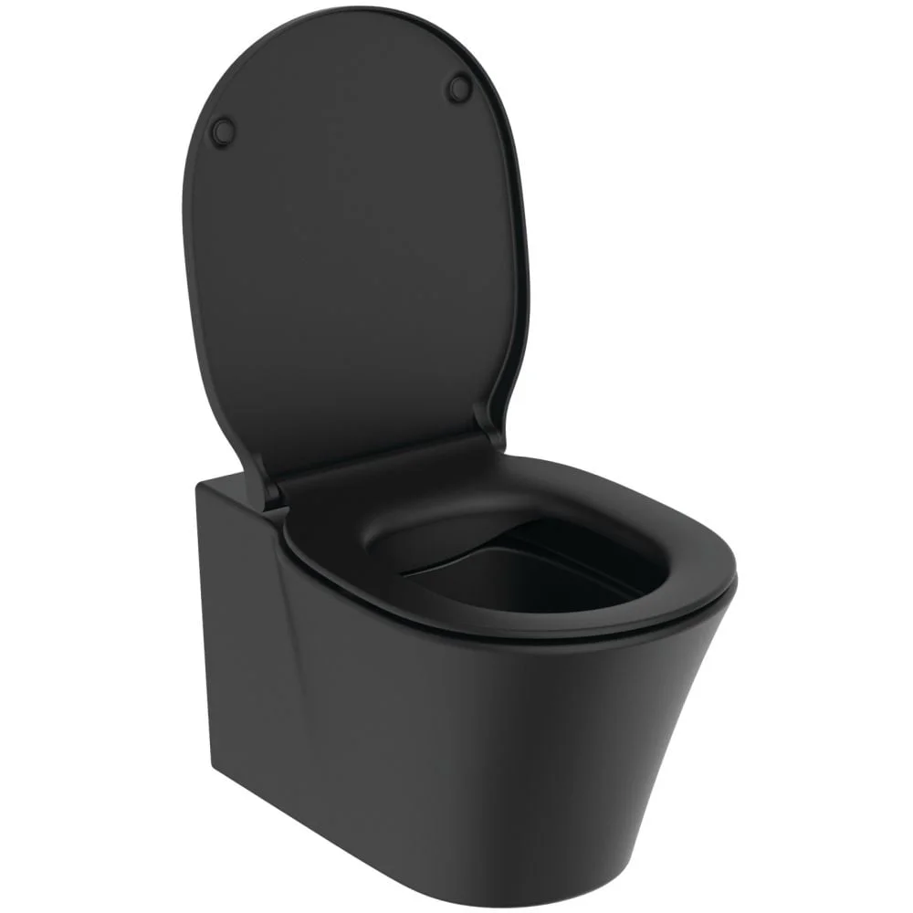 Vas wc suspendat rimless plus Ideal Standard Connect Air negru mat cu capac inclus