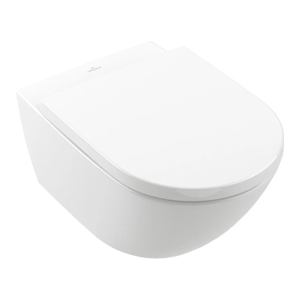 Vas Wc suspendat rimless, Subway 3.0, cu Twist Flush, alb, cu capac soft close si quick release, Villeroy  Boch