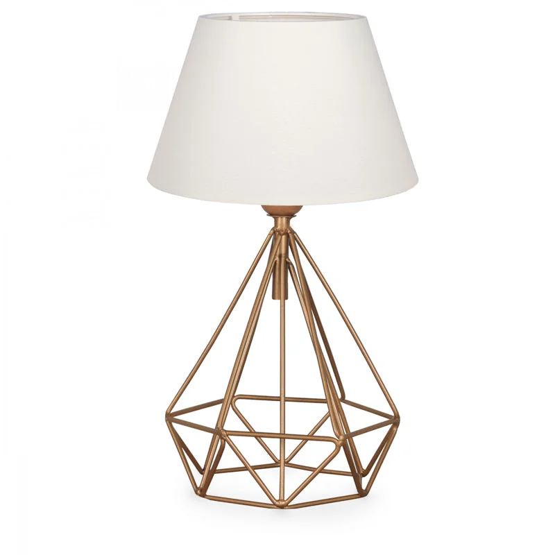 Veioza PWL-1080, E27 alb-auriu, 22x37 cm