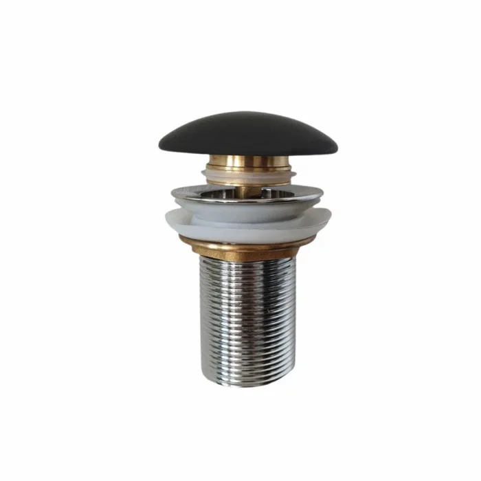 Ventil chiuveta baie click-clack negru mat fara preaplin, Foglia