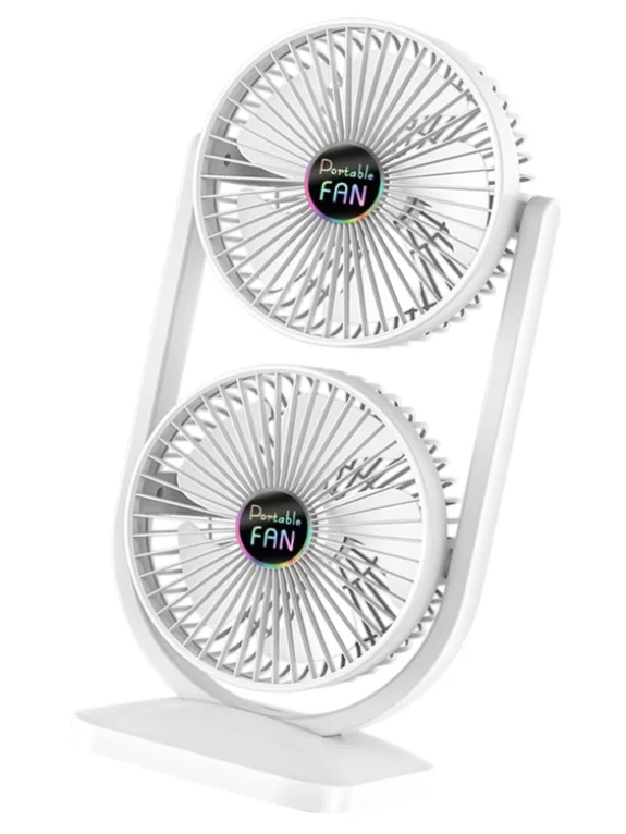 Ventilator de birou cu cap dublu silentios puternic reglabil cu 3 viteze