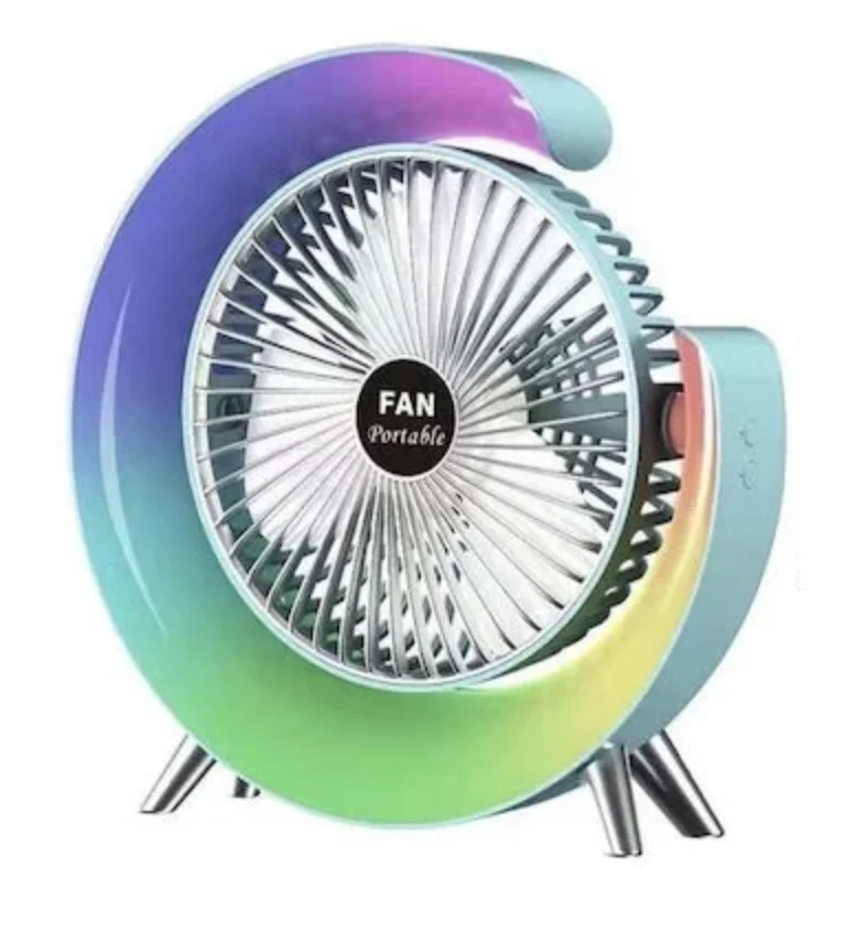 Ventilator de birou rotativ Andowl Q FS800 cu iluminare LED RGB