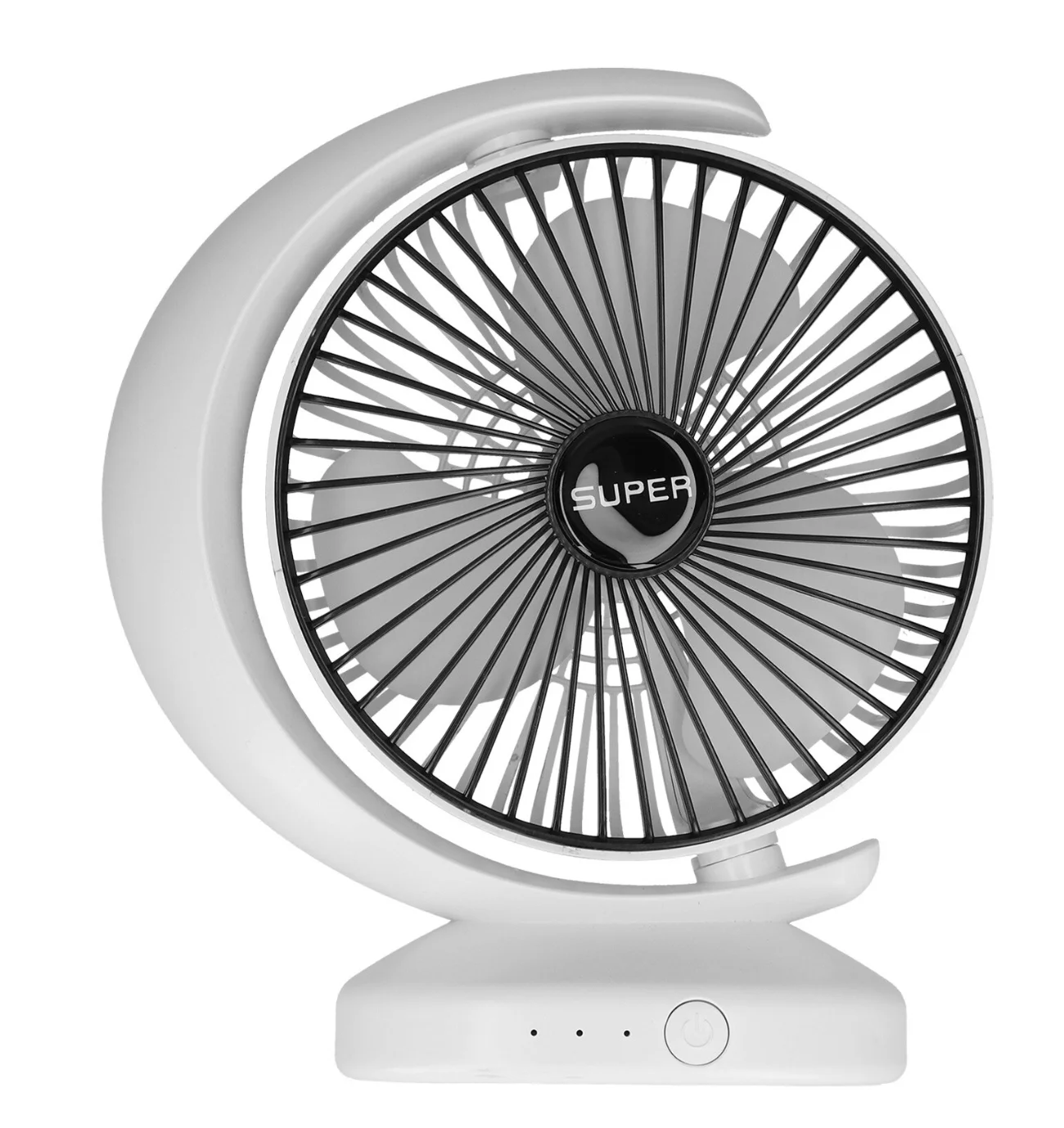 Ventilator mic de birou alimentat prin USB 3 viteze culoare alba